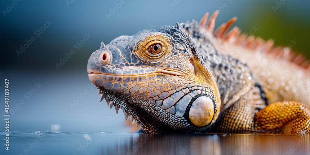 Fototapeta premium iguana on a tree