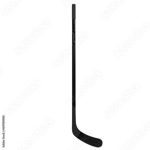 A professional black ice hockey stick, essential equipment for sports blogs, team websites, and game promotions. Transparent Background, Cutout