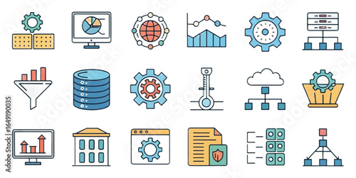 Cloud Computing Icons — Modern Storage, Security, Networking, Servers & DevOps Symbols