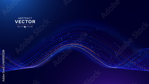 Cyber Big Data Flow Particles Bokeh. Digital Neural Network. Concept of AI Artificial Intelligence Technology Machine Deep Learning. Digital Communication. Science Technology Presentation Vector.