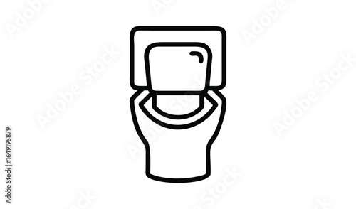 Simple line drawing of a toilet seen from directly above