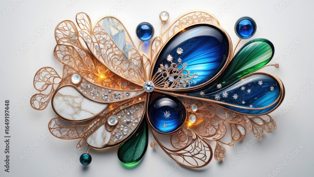 Fototapeta premium Ornate Butterfly Jewel Design with Luxury and Brilliance
