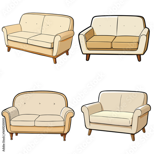color sofa and furniture icon design 