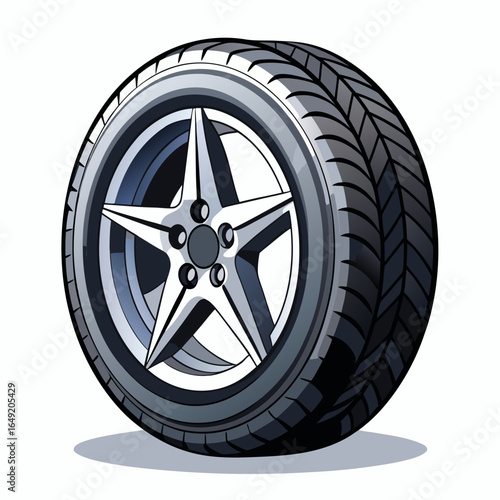 car wheel isolated on white