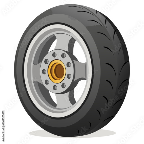 car wheel isolated on white background