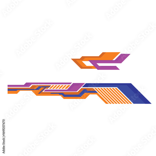 Modern car wrap sticker design vector. Racing car modification stickers