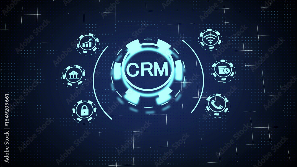 Obraz premium CRM Customer Relationship Management Technology Concept