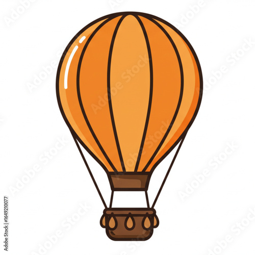 Vibrant orange hot air balloon ready for adventure and exploration soaring through the sky