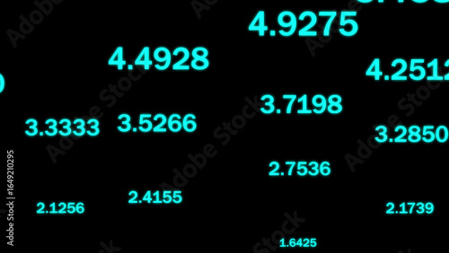 Cyan numbers on black background data statistics