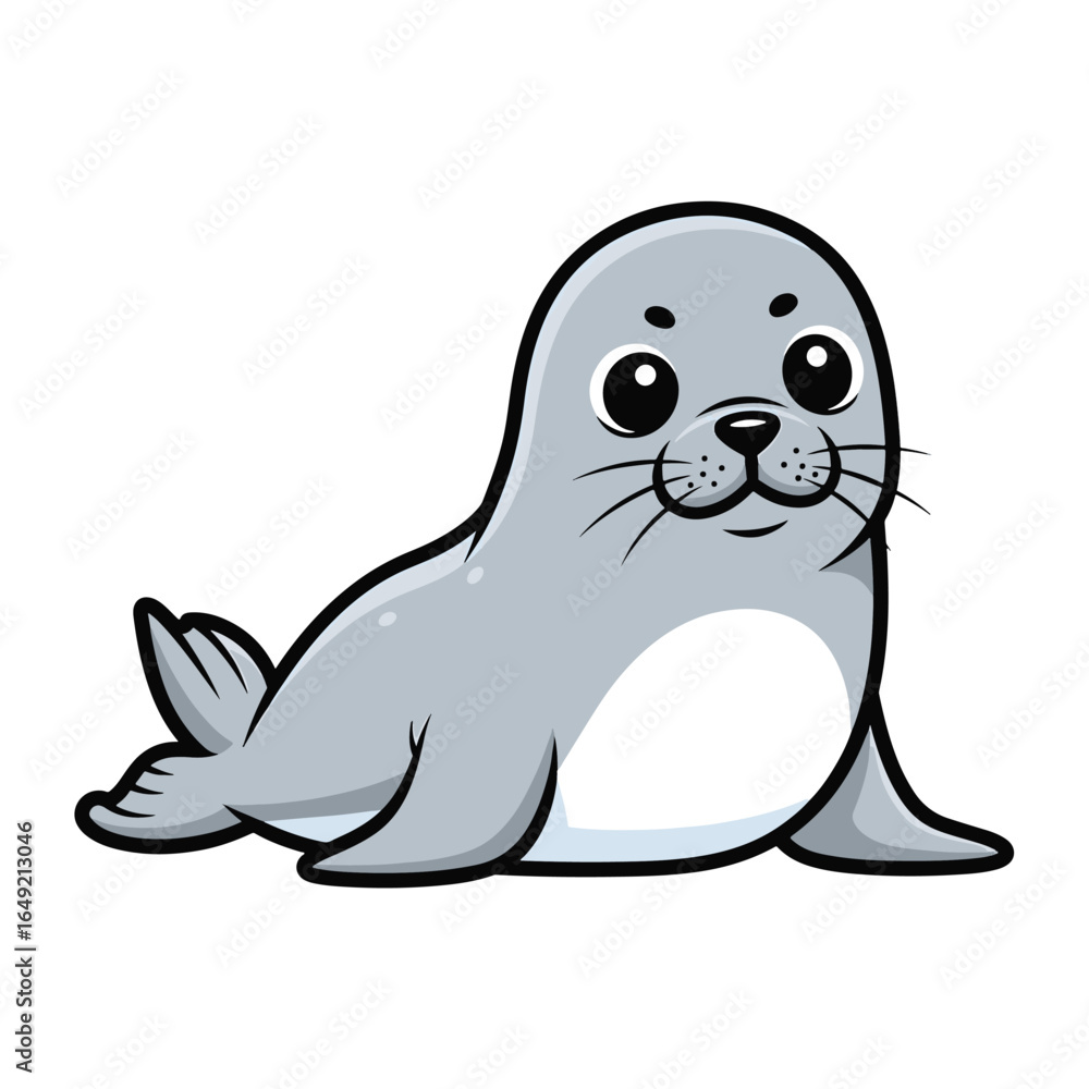 Obraz premium Seal cartoon character isolated on a white background