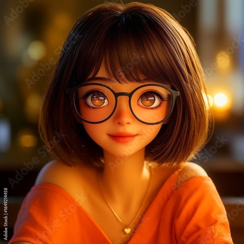 A portrait of a youthful character set against a serene1