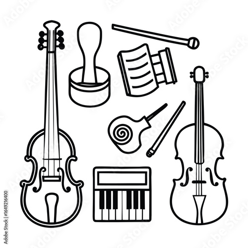 vector Silhouettes of a violin