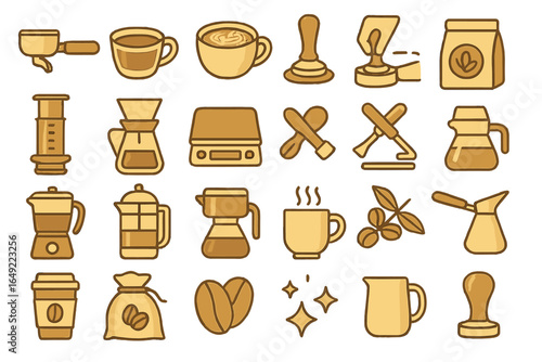 Coffee brewing tools and accessories showcased in various styles and designs for enthusiasts and baristas