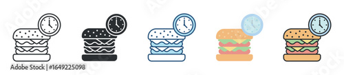 Lunch Break Icon Set Multiple Style Collection