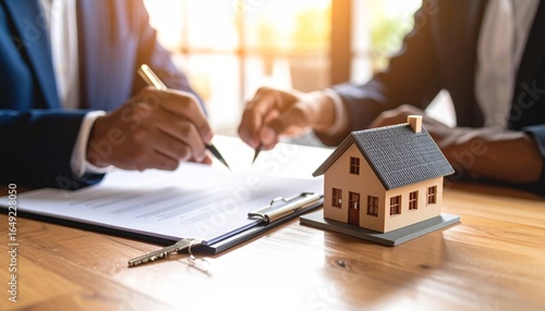 Real estate contract consultation scene