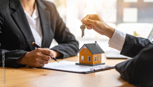 Real estate contract consultation scene