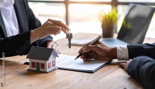 Real estate contract consultation scene