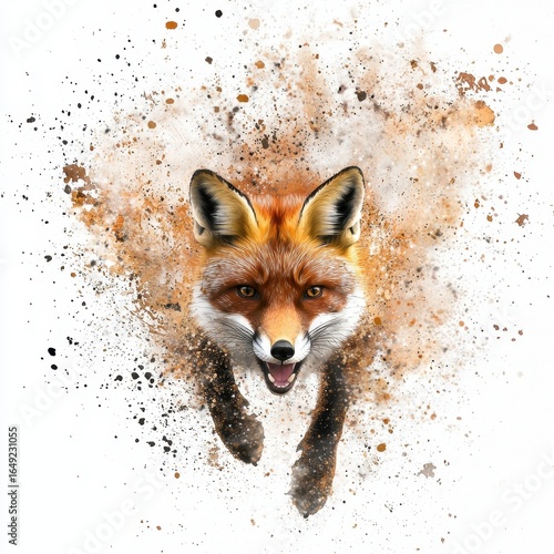 Wallpaper Mural a curious red fox clipart, forest animal artwork, watercolor style, vibrant orange tones, isolated on white background Torontodigital.ca