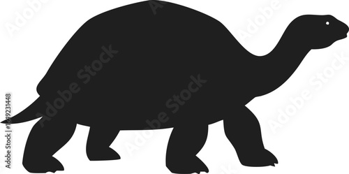Simple Silhouette Turtle Walking Slow Reptile Creature Graphic Illustration
