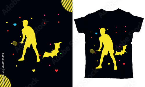 Badminton player vector flat silhouette collection