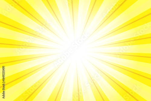 Jonquil Yellow Abstract Sunlight Background. Yellow Glow Effect Sunburst Background for Presentation, Banner, Poster, Flyer, Sales. Pop Art Template for Summer and Spring. Rays Theme.