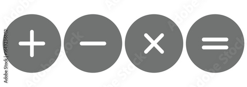  Next-Gen Arithmetic UI Kit: Sleek, Colorful,Editable Vectors. Round plus sign and minus sign icon set. Vector. plus minus icon. Mathematical operations, divide and multiply, minus and plus doodle eps