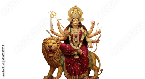 Durga Devi in a Traditional Festive Setting