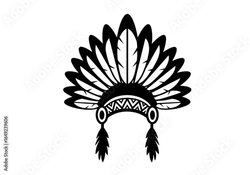 A stylized vector illustration of indigenous Amazonian iconography