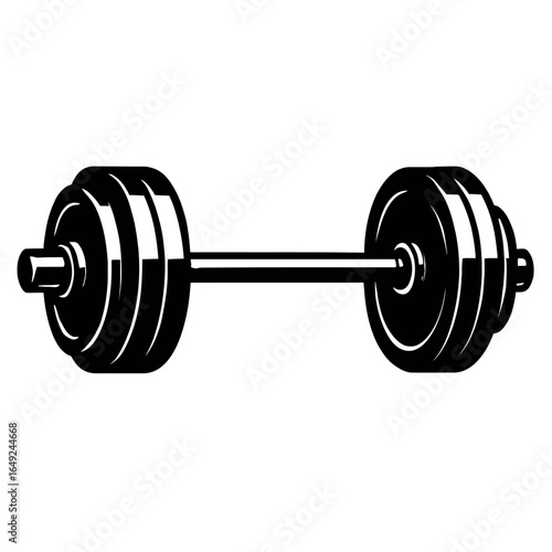 Classic Barbell Weightlifting Equipment Vector - Strength Training & Fitness Gear