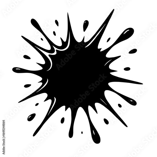 Dynamic Ink Splatter Burst - Abstract Design Element for Creative Impact