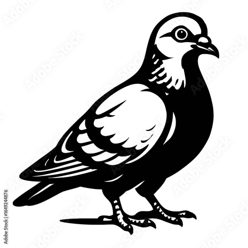 Elegant Pigeon Bird Vector Art - Symbol of Peace and Urban Wildlife