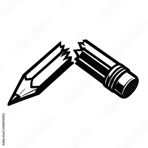 A classic vector illustration of a broken pencil, symbolizing frustration, creative block or a failed task.