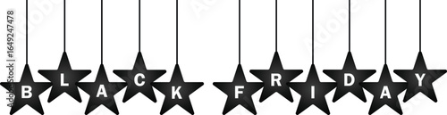Black Friday Star Banner – Festive Hanging Decor for Holiday Sales