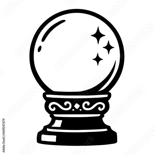 Enigmatic Crystal Ball: Glimmering Sphere for Fortune Telling and Mystical Visions