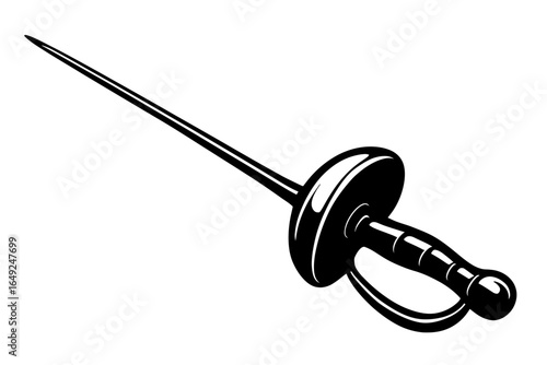 Elegant Fencing Foil: Classic Sword Design for Sport and Combat Enthusiasts