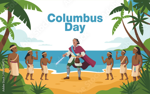 Columbus Day tropical beach encounter ocean