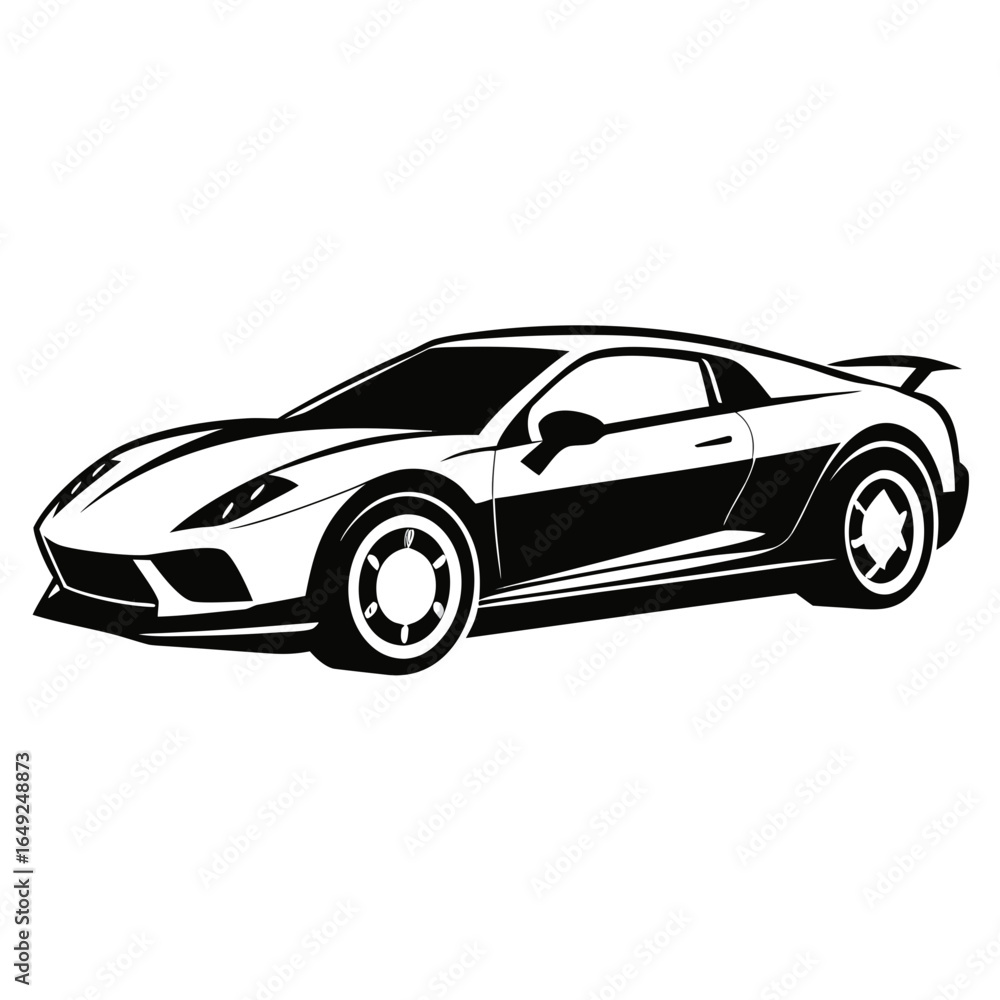 Fototapeta premium black car isolated on white