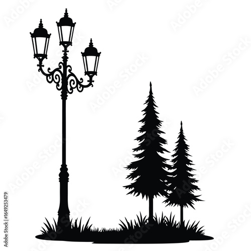 street lamp vector illustration