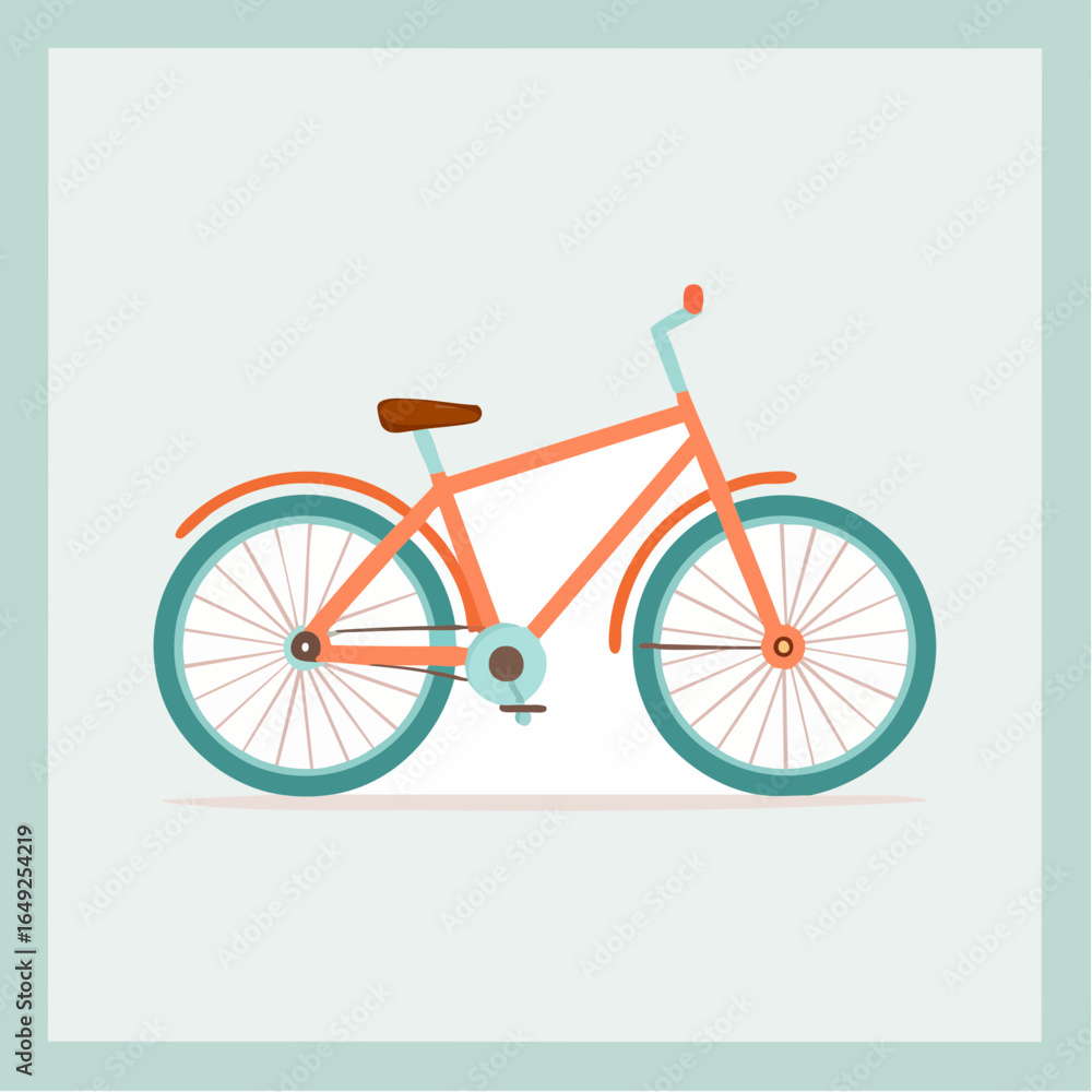 Fototapeta premium Orange Bicycle Illustration