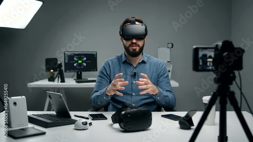 VR presenter in studio