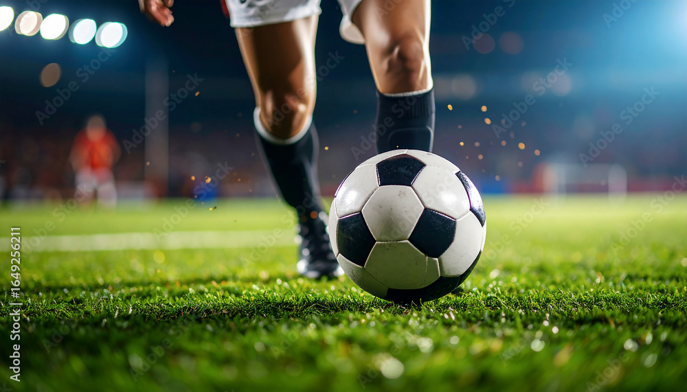 Fototapeta premium soccer ball on the field