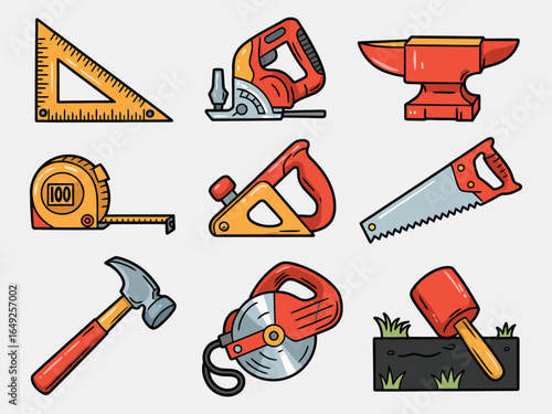 Construction and DIY Tools Illustration Set