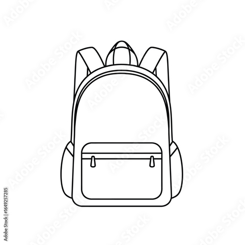 Simple Backpack Illustration Outline Style Perfect for School Supplies or Travel Concepts with Clean and Minimal Design