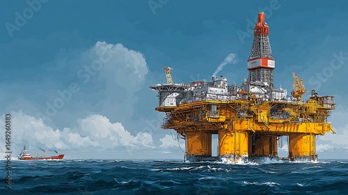 Oil platform vector