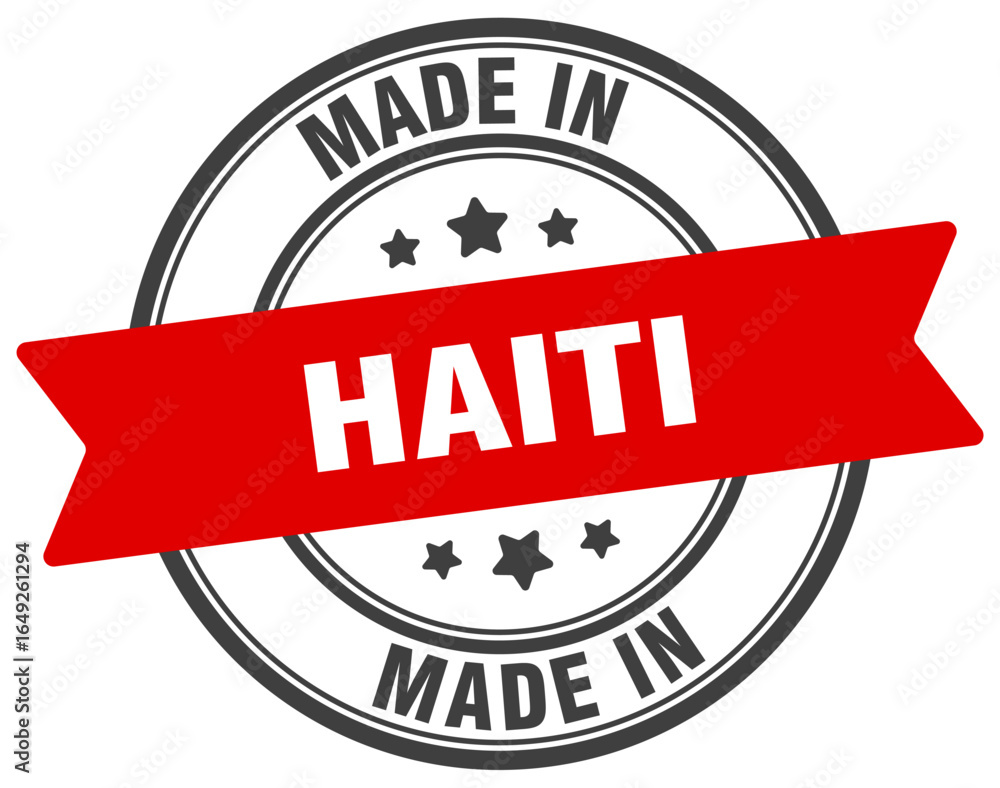 Fototapeta premium Made in Haiti round sign. Made in Haiti stamp.