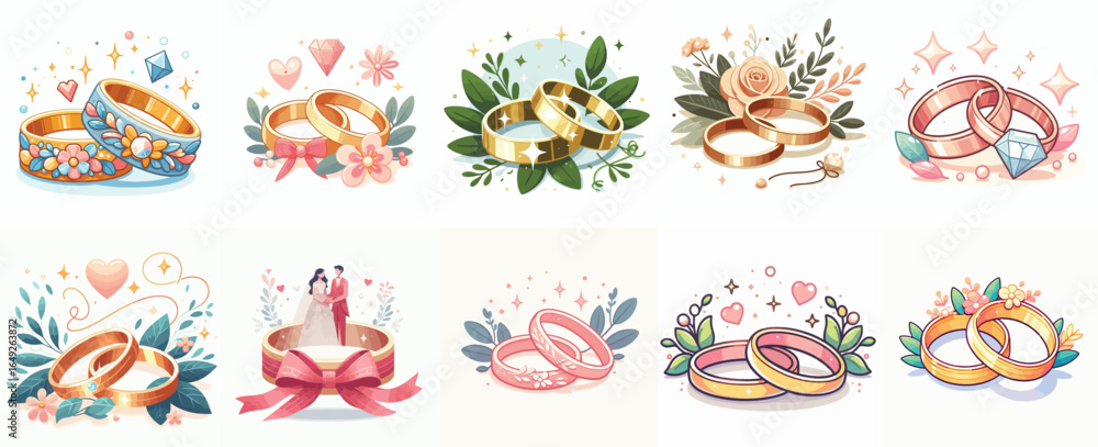Fototapeta premium A pair of beautiful wedding rings
