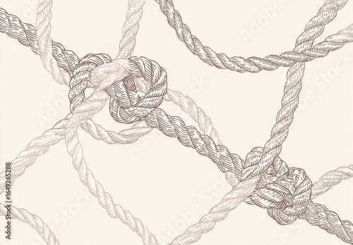 Detailed rope knots and lines pattern