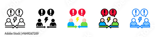 Conflict icon multiple style 