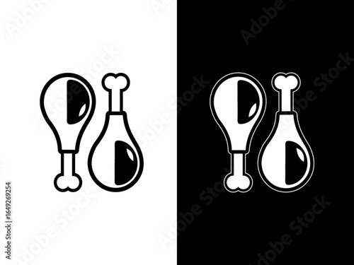 chicken thigh vector logo icon for business