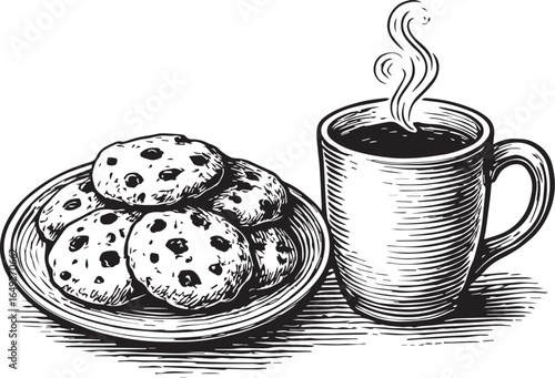 coockies and coffee vector illustration